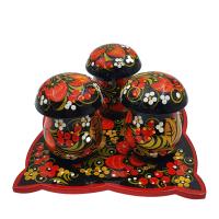 Набор сув. Специи Грибы хохлома	,	 НН28-08-19