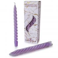 Свеча витая сиреневая, 008241