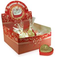 Свеча Сердечко в подсвечнике золотое, 6617