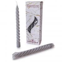 Свеча витая серая, 008249