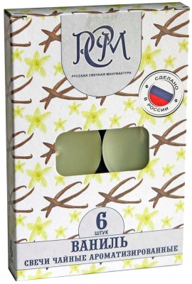 Свечи чайные Ваниль 6 шт, 1300601