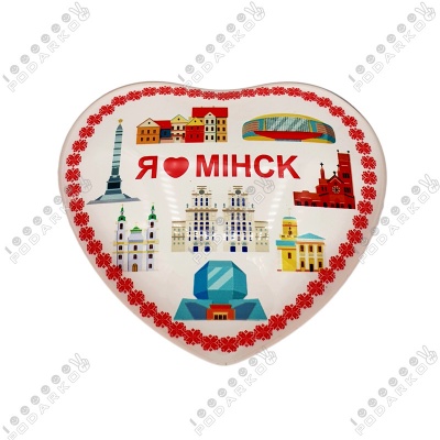 Магнит-сердце стеклянный, S49603