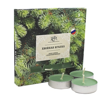 Свечи чайные Хвойная иголка 9 шт, 1300936