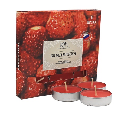 Свечи чайные Земляника 9 шт, 1300920