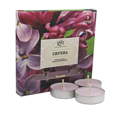 Свечи чайные Сирень 9 шт, 1300916